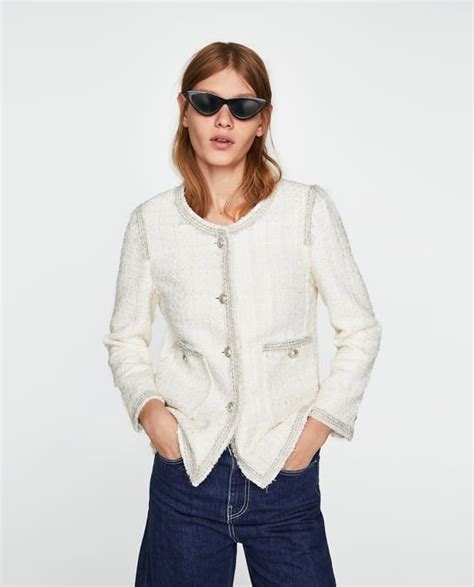 chanel style boucle jacket zara|chanel cropped jackets.